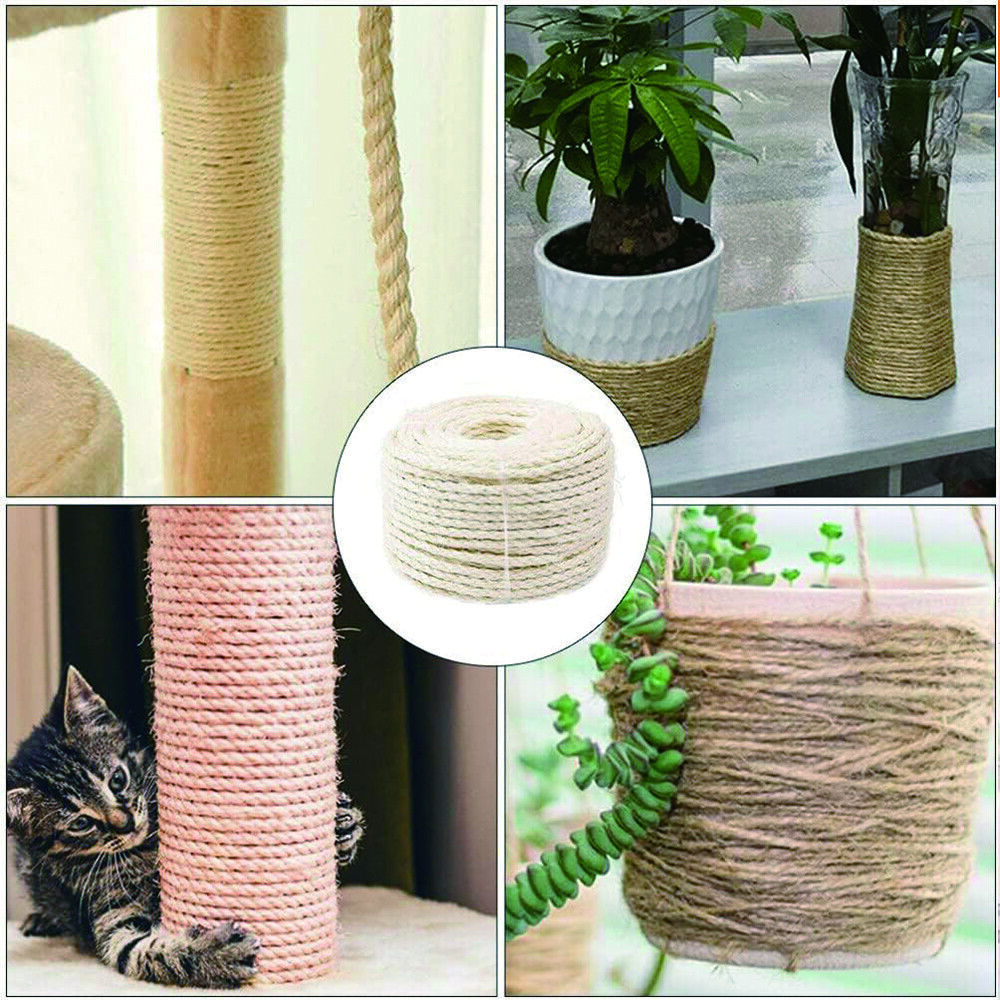 60m Natural Sisal Rope Cat Cats Scratching Post Claw Control Toys Crafts Pet