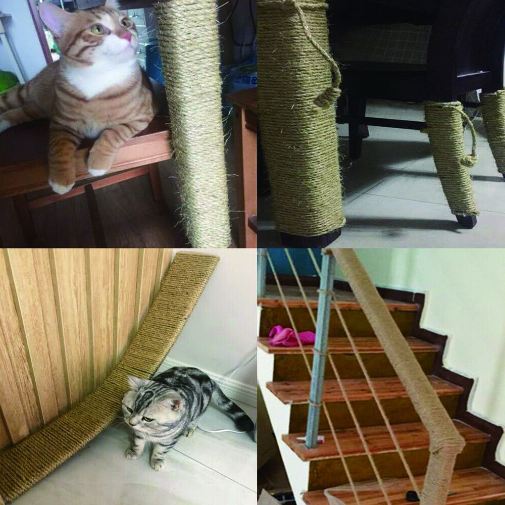 60m Natural Sisal Rope Cat Cats Scratching Post Claw Control Toys Crafts Pet