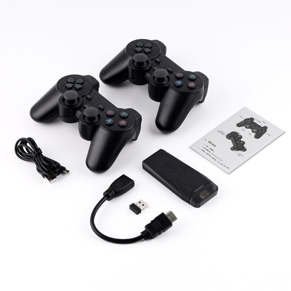 4K HDMI Retro Game Stick Console Plug Play 20000- Games 2 Wireless Controllers
