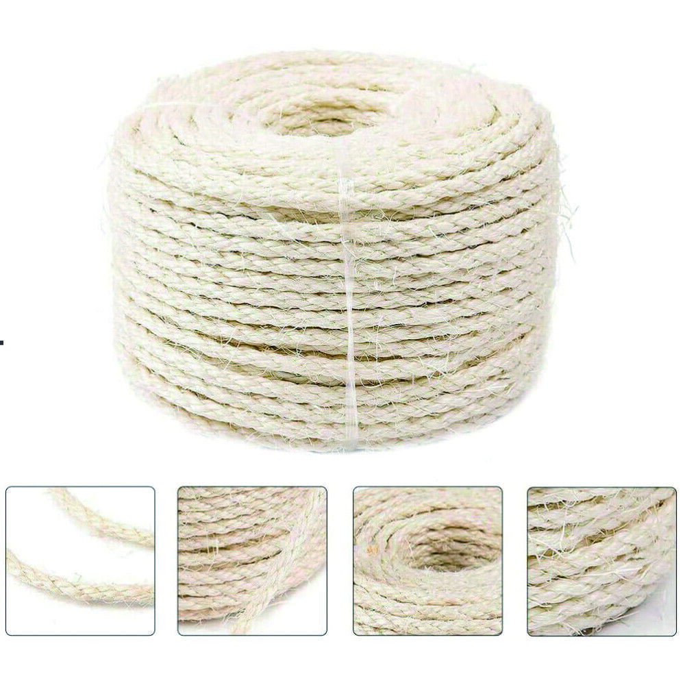 60m Natural Sisal Rope Cat Cats Scratching Post Claw Control Toys Crafts Pet