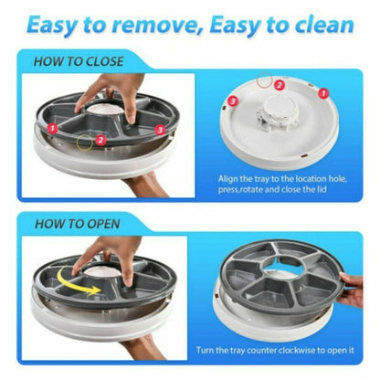 Automatic 6 Day Meal Timed Pet Dog Cat Feeder Food Bowl Auto Holiday Dispenser