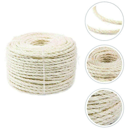 60m Natural Sisal Rope Cat Cats Scratching Post Claw Control Toys Crafts Pet